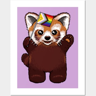 Red Panda Rainbow Posters and Art